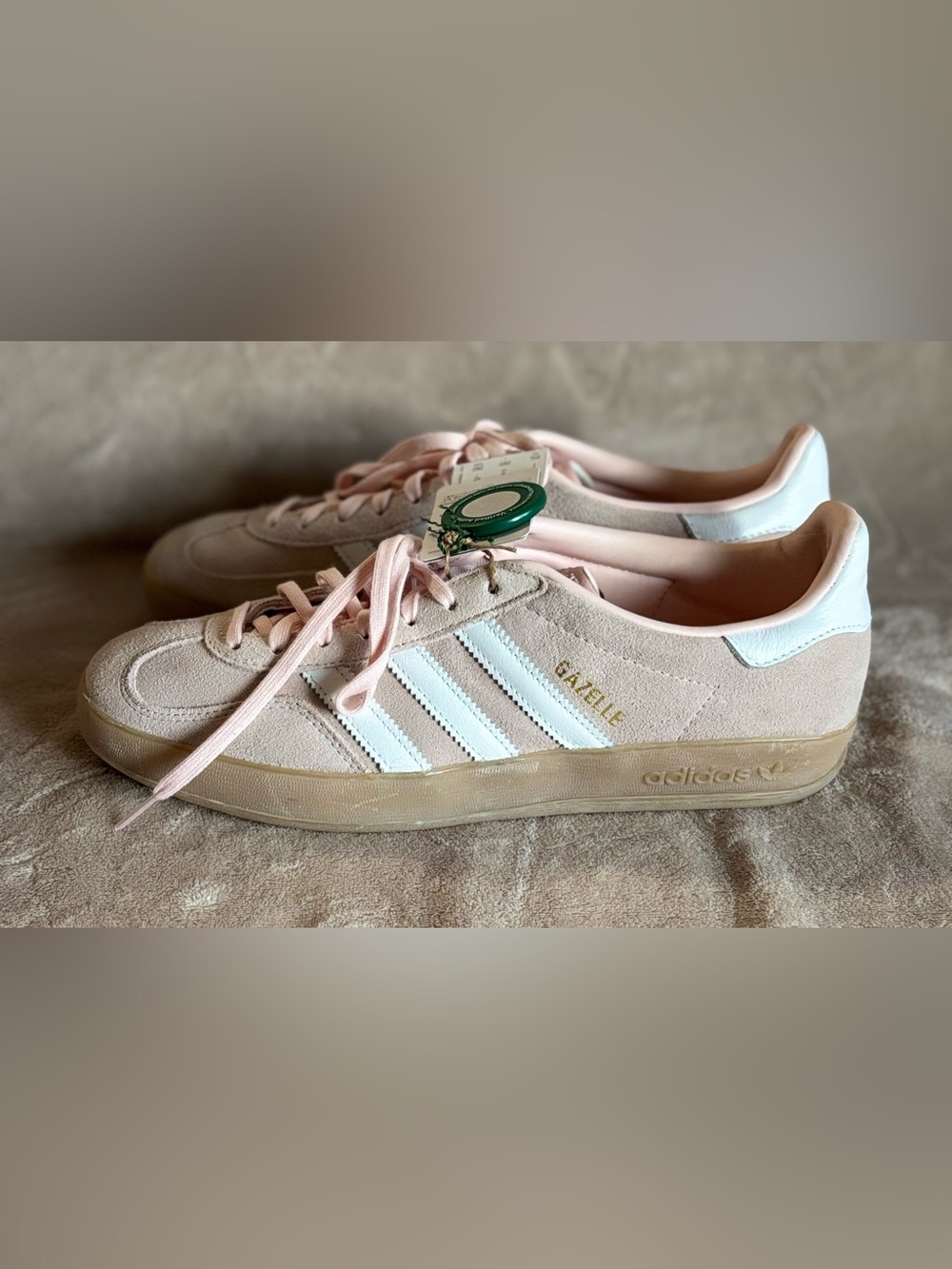 adidas Pink Suede Gazelle Sneakers with White Stripes Women’s 9.5 NWT